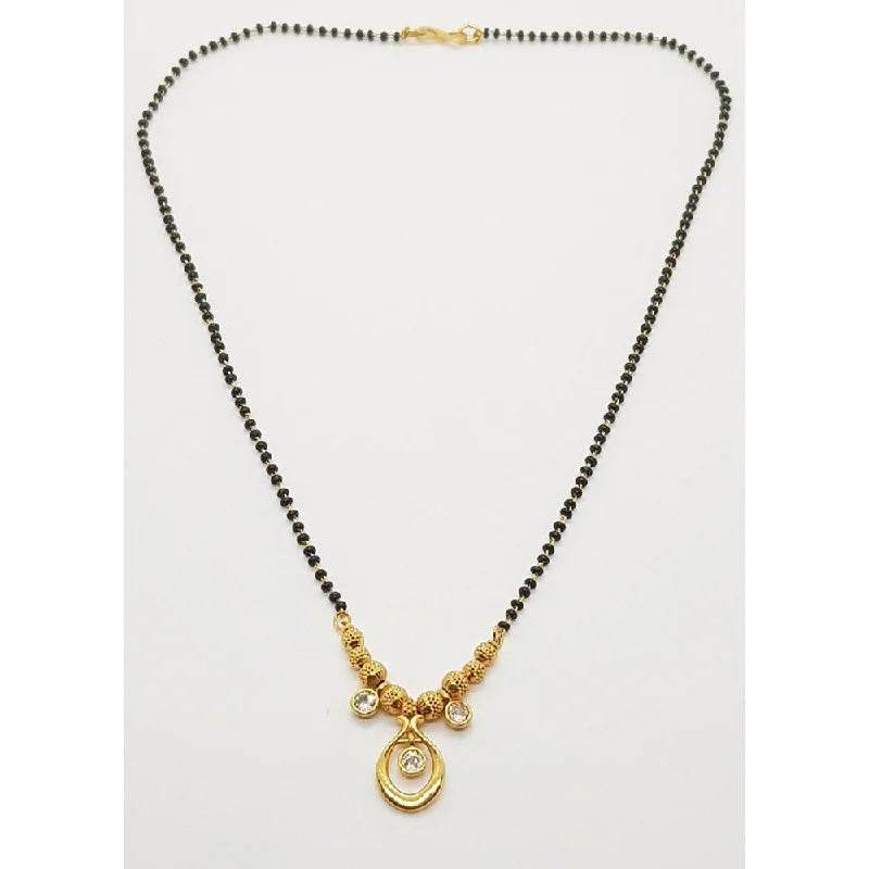 Shop High-Quality Jewelry At Jaw-Dropping Discounts Raiyaraj Gold Plated Pack Of 3 Black Beads Mangalsutra -RRAcc10