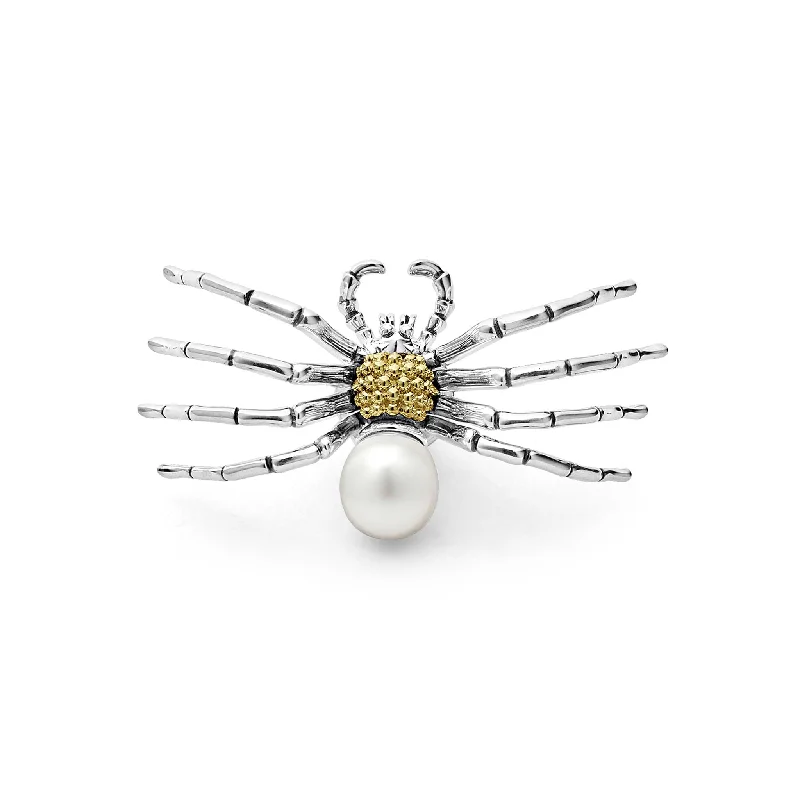 Big Discounts On Elegant Jewelry Collections Rare Wonders Two Tone Pearl Spider Pin