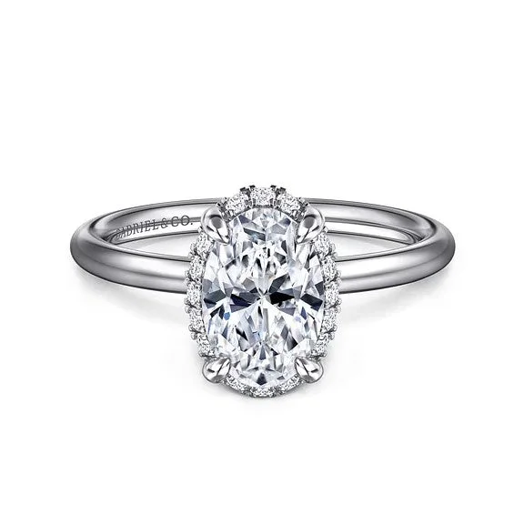 Flash Sale On Exquisite Jewelry – Don't Miss Out Seattle - 14K White Gold Oval Hidden Halo Diamond Engagement Ring (Setting Only)