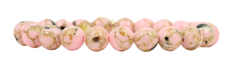 High-Quality Gemstone Jewelry For Special Occasions Stacker Stretch Bracelet - Pink Shell