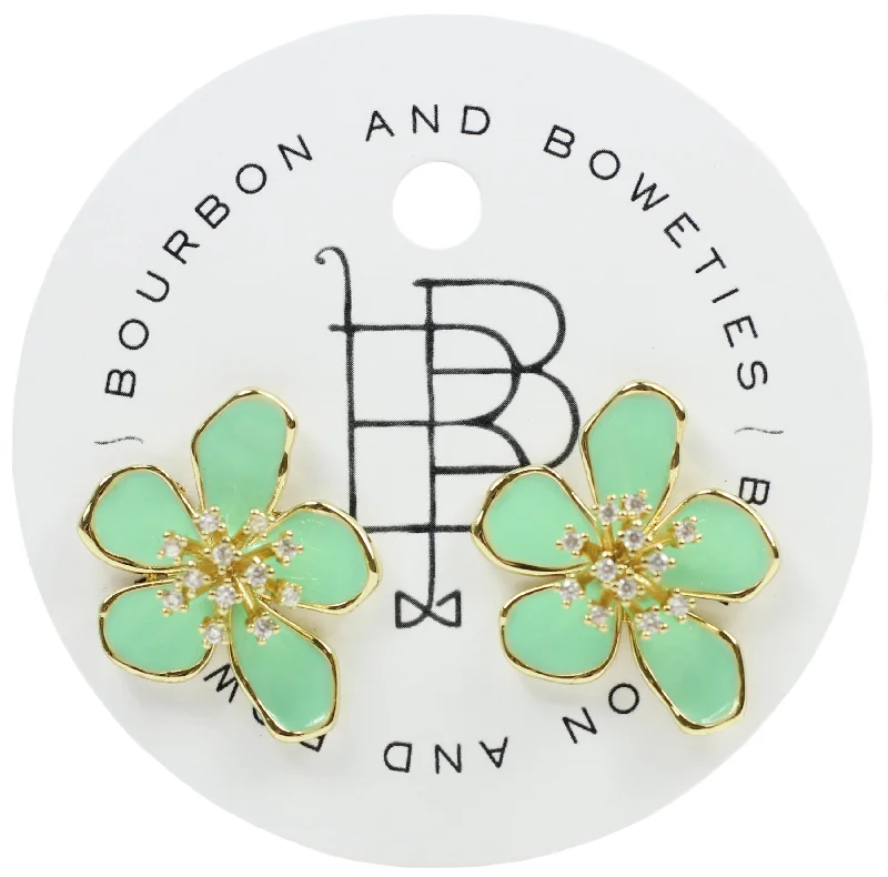 Jewelry Sale Bonanza – Grab Your Sparkle Now The Green Flower Stud