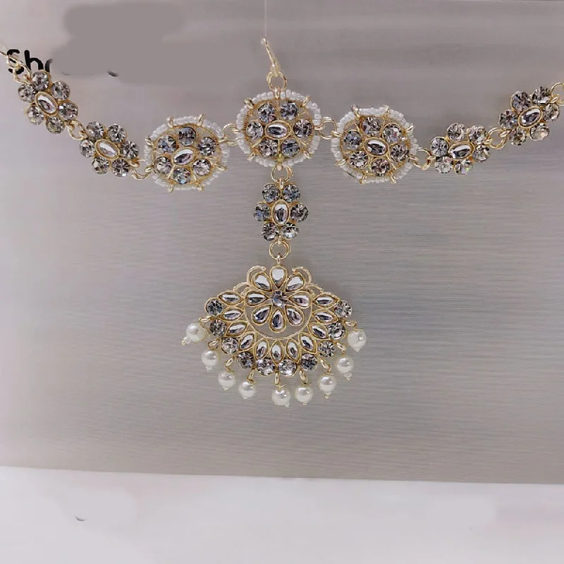 Jewelry Clearance – Final Chance To Save Big Tip Top Jewellers Gold Plated Kundan And Pearl Sheeshphool