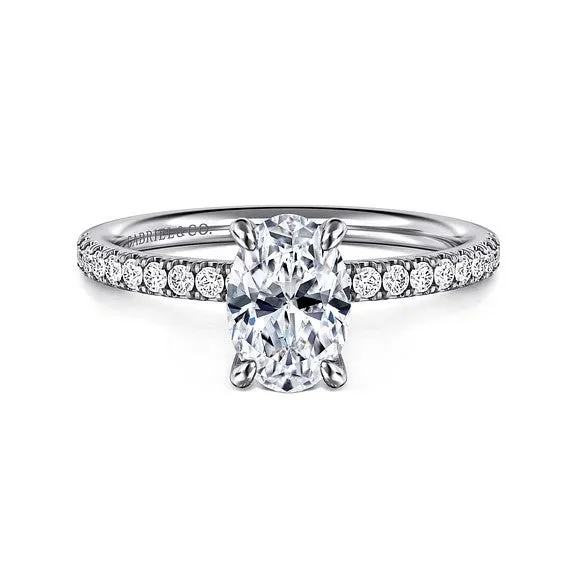 Jewelry Sale – Exclusive Styles At Lower Prices Twain - 14K White Gold Oval Diamond Engagement Ring (Setting Only)