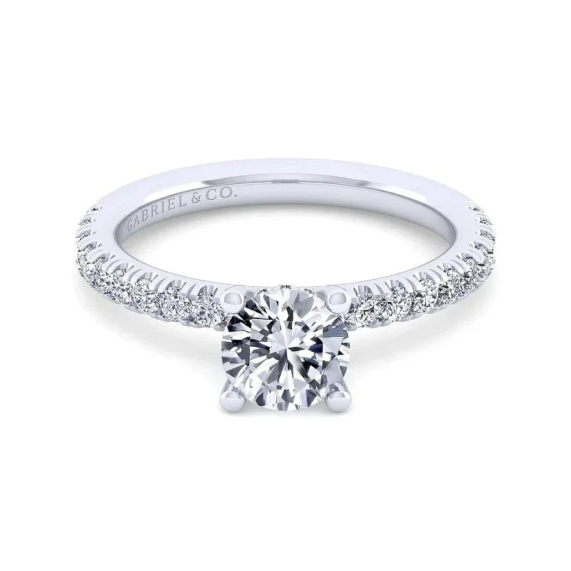 High-End Sparkle, Low-End Prices – Shop Now Ulani - 14K White Gold Round Diamond Engagement Ring (Setting Only)