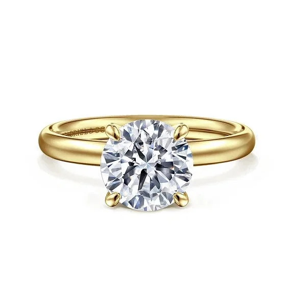 Elevate Your Jewelry Collection With Limited-Time Savings Unite - 14K Yellow Gold Round Solitaire Diamond Engagement Ring (Setting Only)